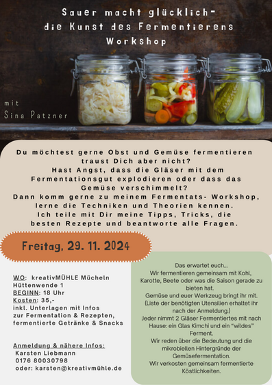 Sauer macht glücklich - die Kunst des Fermentierens (Workshop mit Sina Patzner)