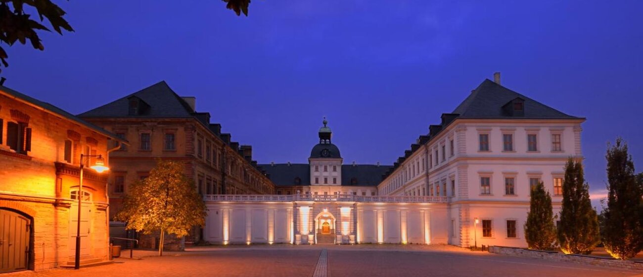 Schloss Neu-Augustusburg in Weißenfels bei Nacht