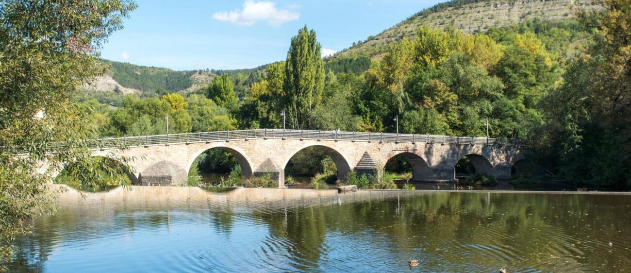 Blick auf Burgauer Brücke, Jena,Städteketteradweg